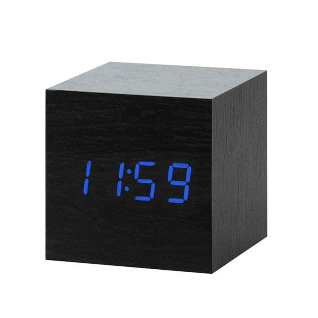 Rustic digital table clock with alarm clock