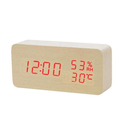 Rustic digital table clock with alarm clock