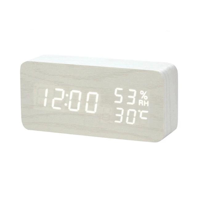 Rustic digital table clock with alarm clock